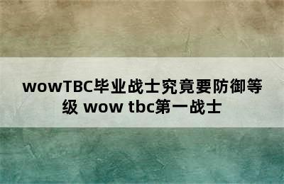 wowTBC毕业战士究竟要防御等级 wow tbc第一战士